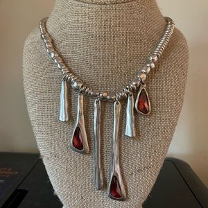 UNO de 50 Red Swarovski Silver Necklace